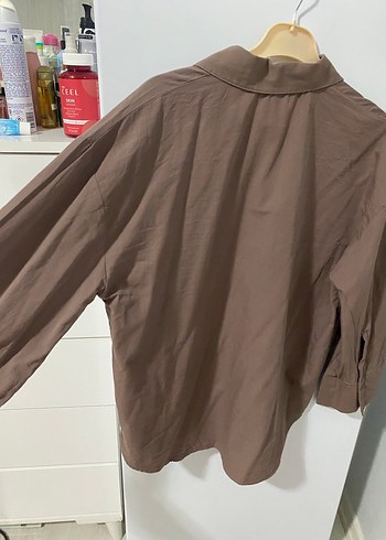 Kahve Renkli Uzun Kollu Kadın Gömlek - Görsel 4