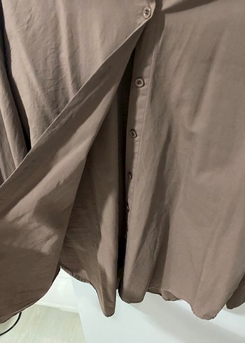 Kahve Renkli Uzun Kollu Kadın Gömlek - Görsel 3