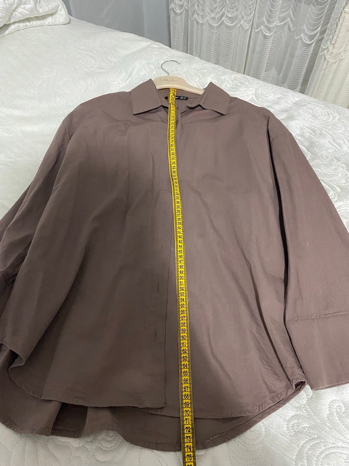 Kahve Renkli Uzun Kollu Kadın Gömlek - Görsel 5