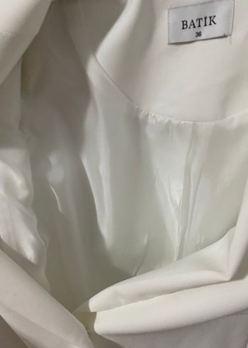 Düğmeli Beyaz Kadın Blazer Ceket - Görsel 5