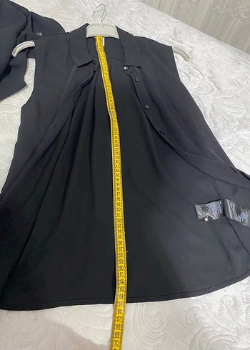 Siyah Pilili Kolsuz Ofis Gömlek - Görsel 8