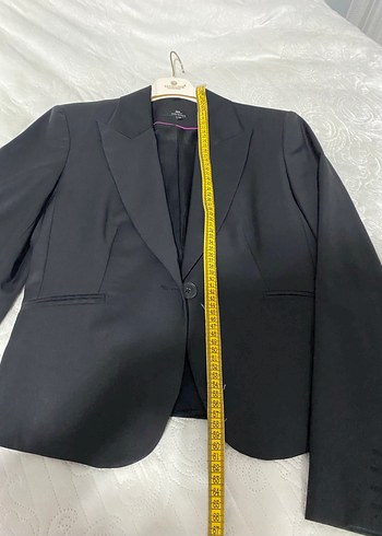 Siyah Kadın Düğmeli Ofis Blazeri - Görsel 3