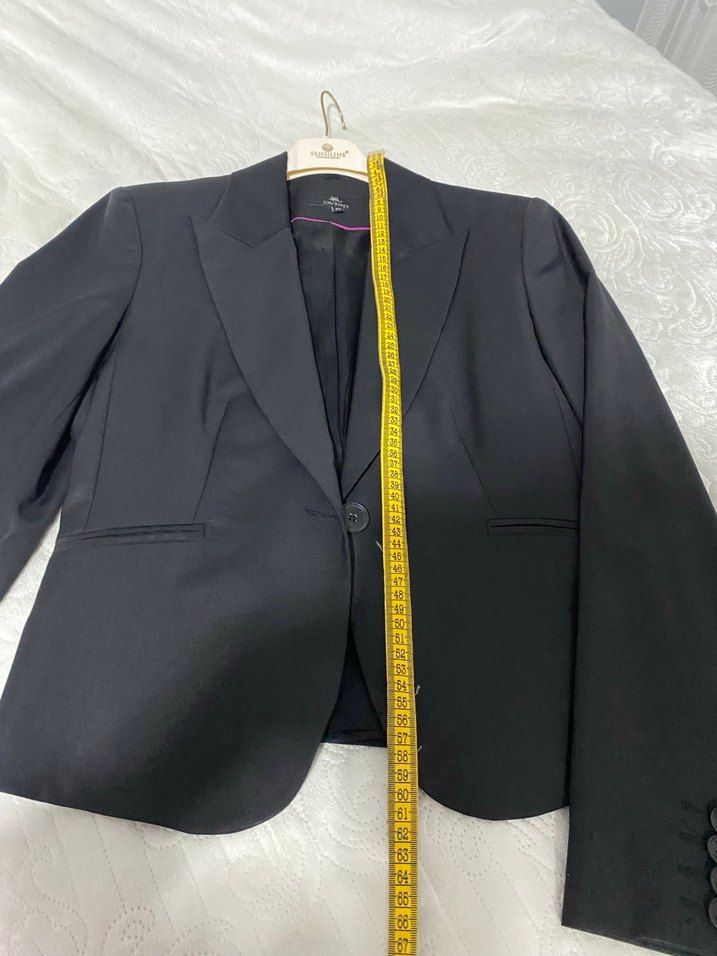 Siyah Kadın Düğmeli Ofis Blazeri - Görsel 3