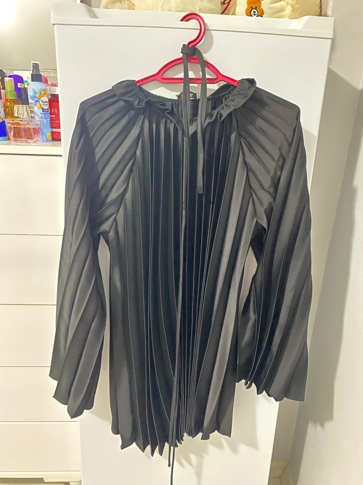 Siyah saten Pileli ikili takım - Görsel 4