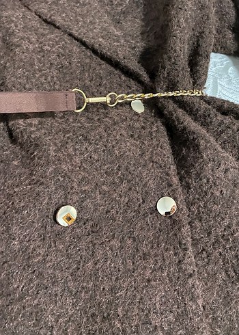 Kahverengi Kısa Yünlü Kürk Detaylı Kadın Kaban - Görsel 7