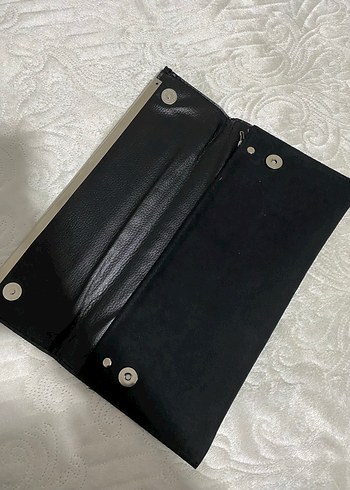 Siyah Süet Kadın Clutch Çanta - Görsel 2