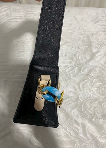 Zincir Detaylı Siyah Deri Kadın Çanta - Görsel 2