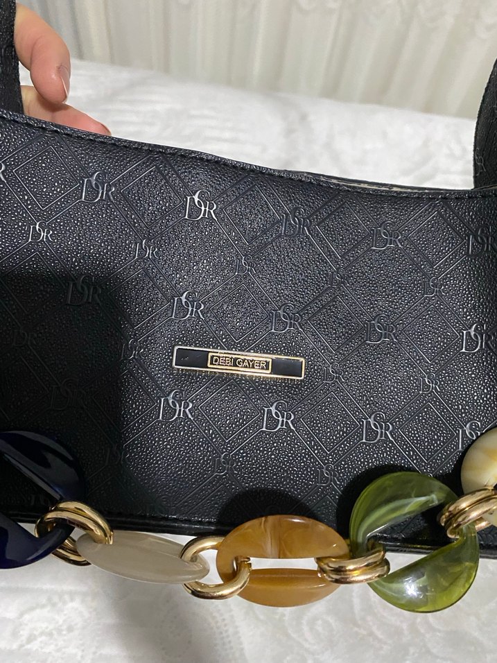 Zincir Detaylı Siyah Deri Kadın Çanta - Görsel 5