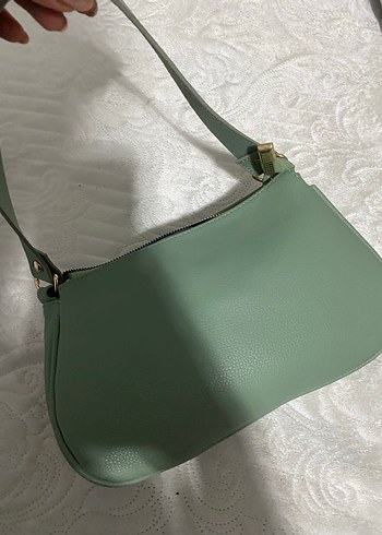Yeşil Deri Tokalı Kadın Çanta - Görsel 3