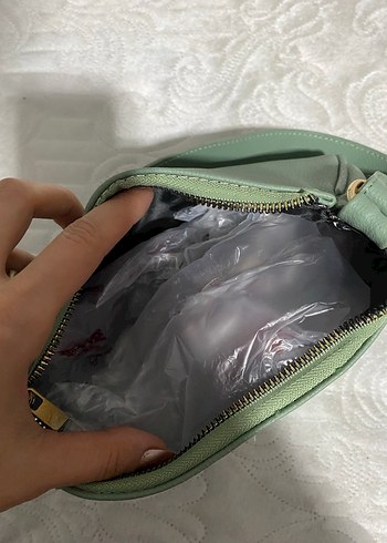 Yeşil Deri Tokalı Kadın Çanta - Görsel 4