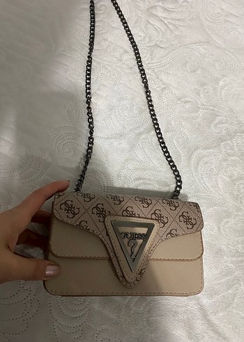 Zincir Detaylı Bej Kadın Omuz Çantası - Görsel 3