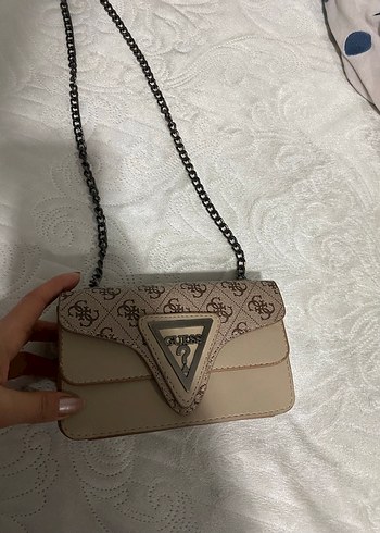 Zincir Detaylı Bej Kadın Omuz Çantası - Görsel 2