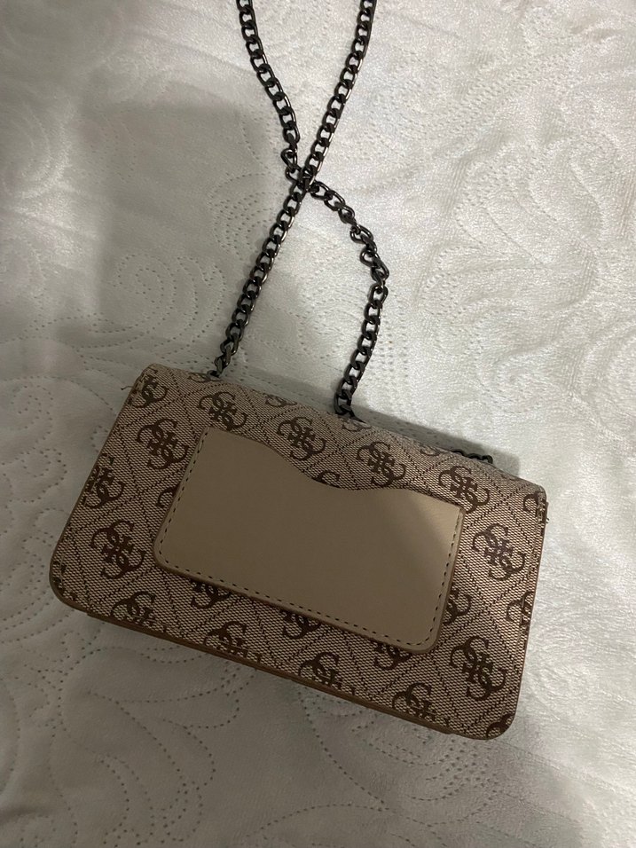 Zincir Detaylı Bej Kadın Omuz Çantası - Görsel 4