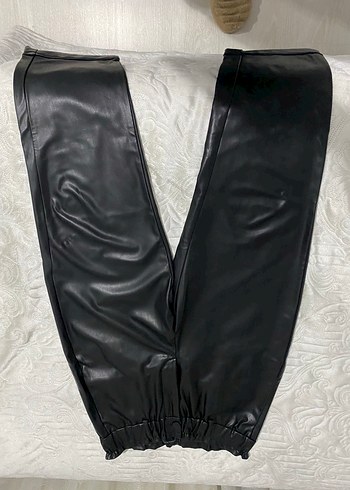 Siyah Deri Midi Pantolon - Görsel 7