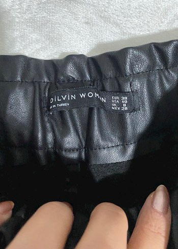 Siyah Deri Midi Pantolon - Görsel 3
