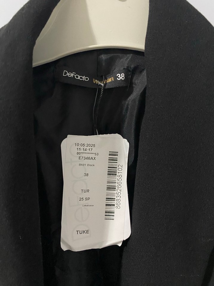 Kadın Siyah Kuşaklı Blazer Ceket - Görsel 2