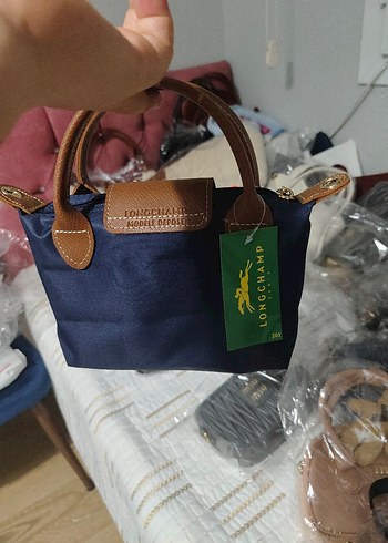 Longchamp Kahverengi Tokalı Lacivert Deri Kadın Çapraz Çanta