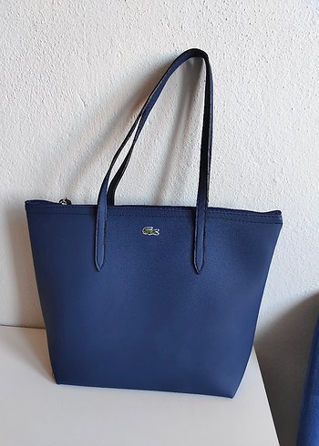 Lacoste Lacivert Deri Kadın Omuz Çantası