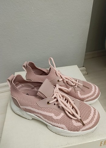 Kinetix Pembe Platform Topuklu Bağcıklı Kadın Spor Ayakkabı