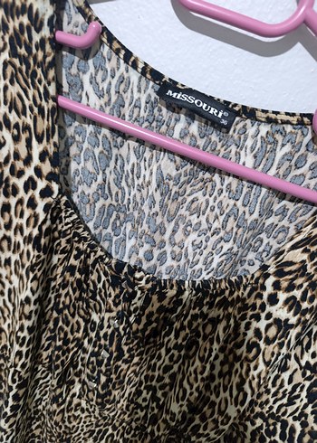 Leopar Desenli Kadın Uzun Kollu Uzun Boy Elbise - Görsel 2