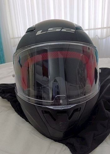 LS2 Siyah Motosiklet Kaskı, Fermuarlı Kapaklı - Görsel 4