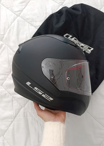 LS2 Siyah Motosiklet Kaskı, Fermuarlı Kapaklı - Görsel 2