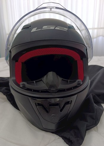 LS2 Siyah Motosiklet Kaskı, Fermuarlı Kapaklı - Görsel 5