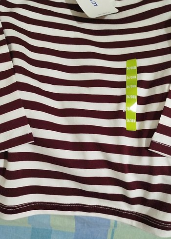 Bordo Çizgili Çocuk bluz - Görsel 2