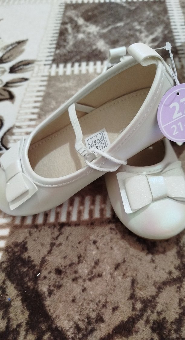 Kız Çocuk Beyaz Fiyonklu Babet - Görsel 2