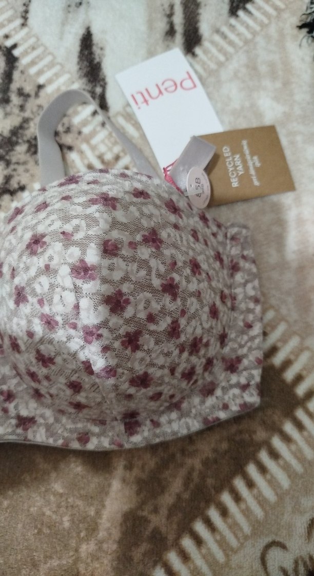 Bej Çiçek Desenli Bohem Sütyen - Görsel 2