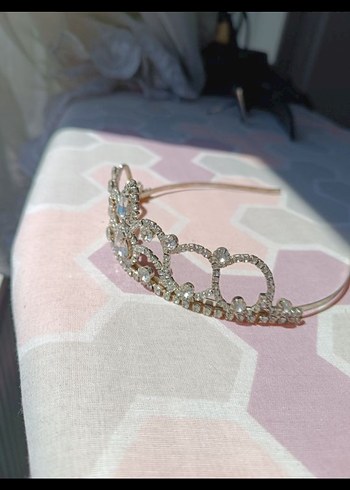 Beyaz Payetli Gelin Tacı - Görsel 2