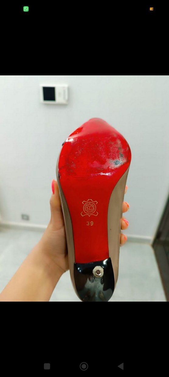 Bej Siyah Topuklu Stiletto Kadın Ayakkabı - Görsel 4