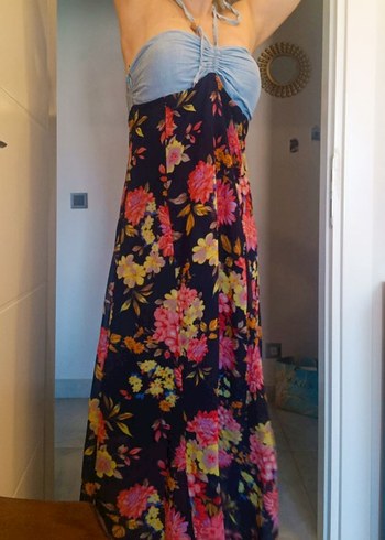 Çiçek Desenli Bohem Uzun Elbise - Görsel 6