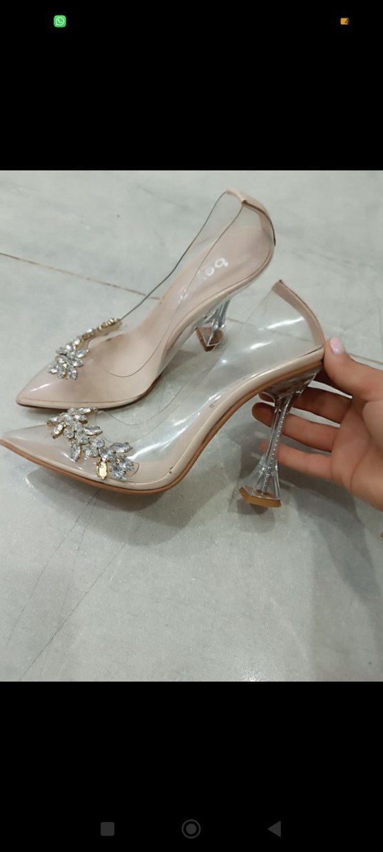 Bej Taşlı Modern Klasik İnce Topuklu Kadın Ayakkabı. - Görsel 2