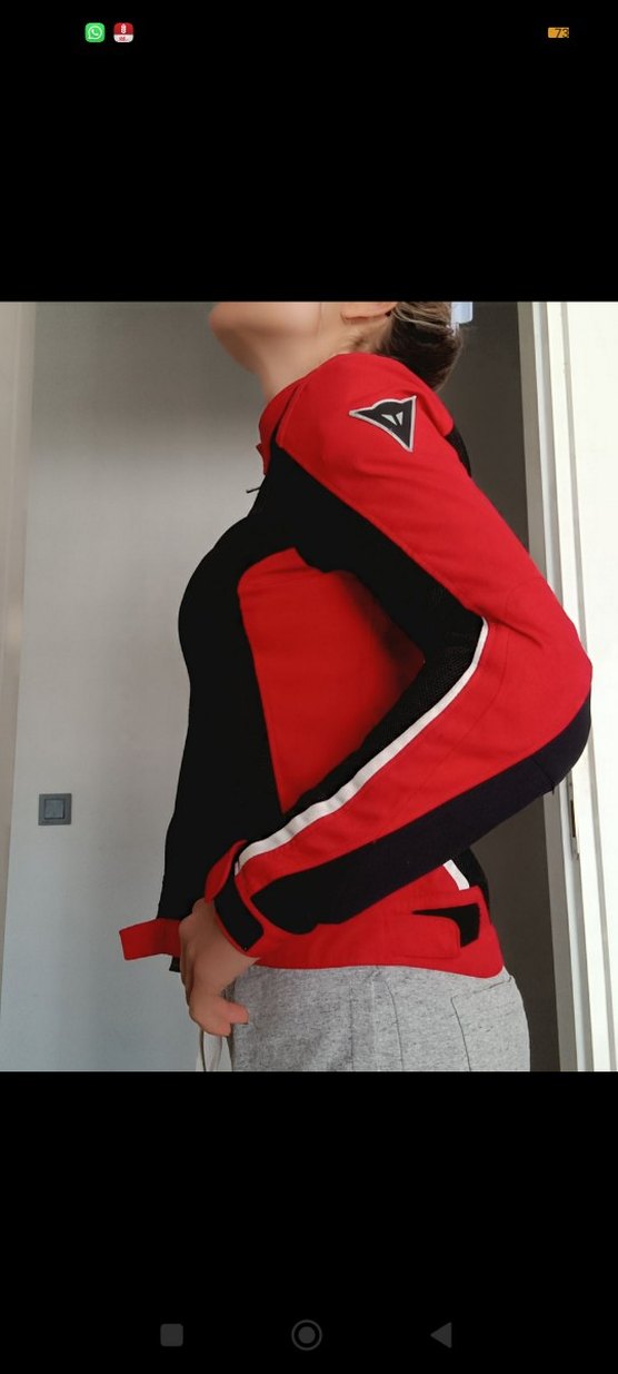 orjinal dainese Kırmızı Kadın Biker Spor Ceket - Görsel 4