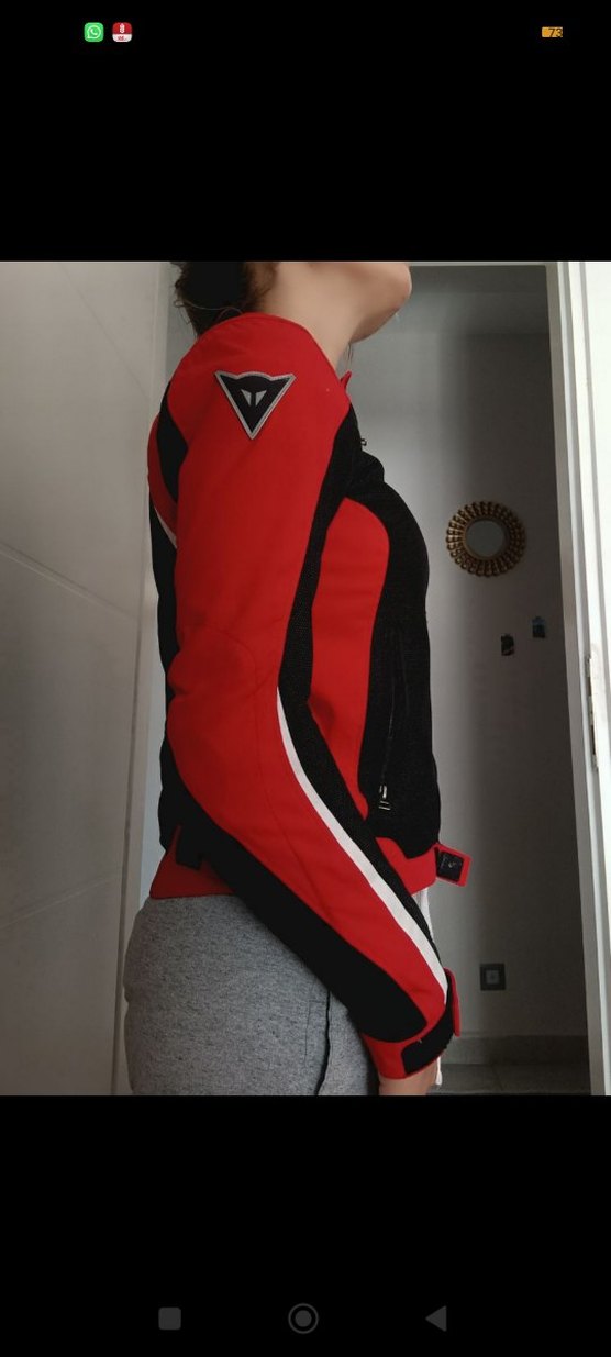 orjinal dainese Kırmızı Kadın Biker Spor Ceket - Görsel 3