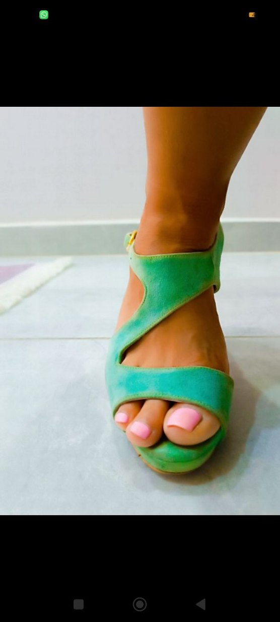 Derimod Yeşil Süet Platform Topuklu Kadın Ayakkabı - Görsel 4