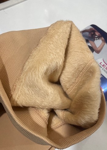 Bej Kadın Uzun Tayt Elastik Kumaş - Görsel 2