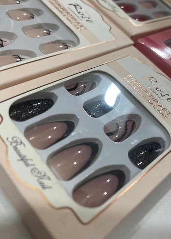 Bej ve Koyu Renkli 12'li Tırnak Ucu Seti - Görsel 2