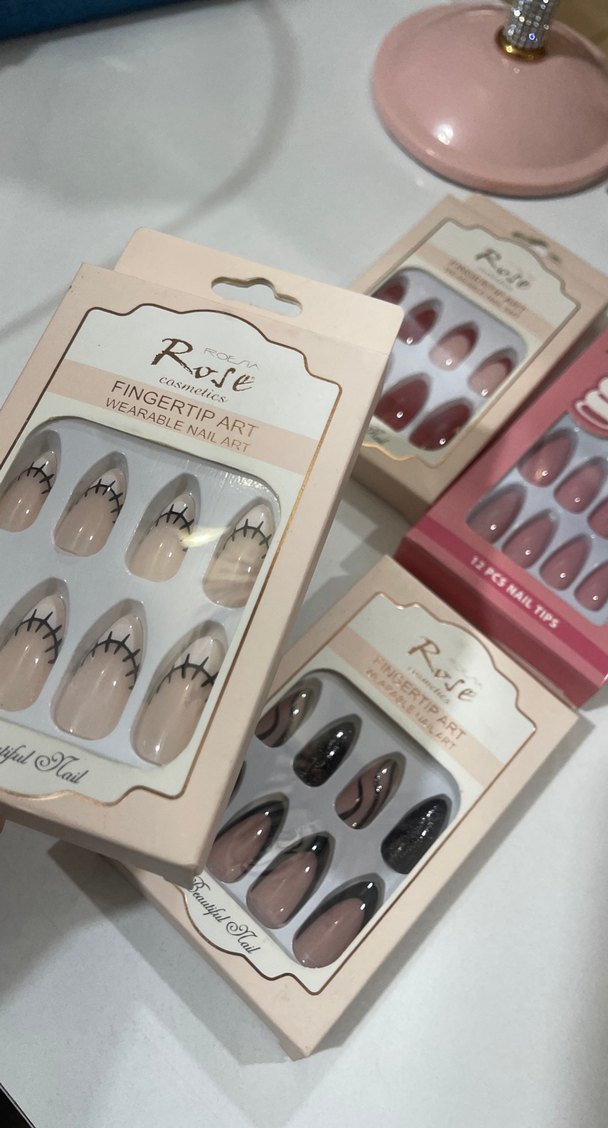 Bej ve Koyu Renkli 12'li Tırnak Ucu Seti - Görsel 3