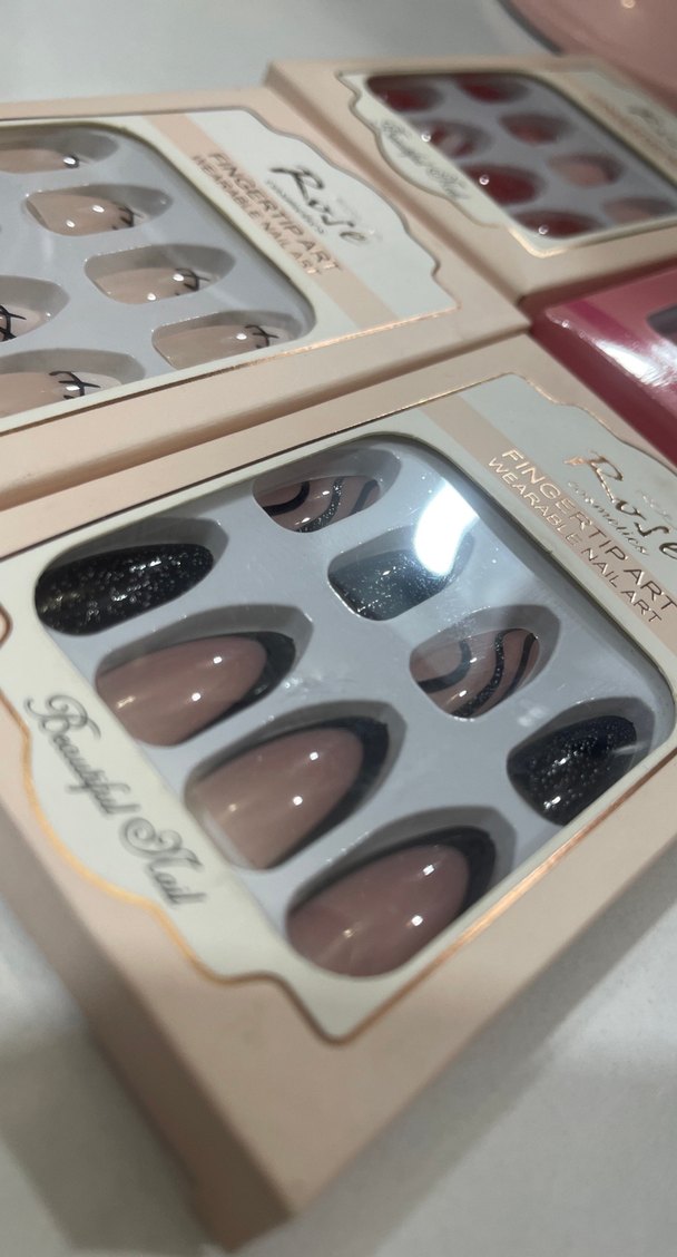 Bej ve Koyu Renkli 12'li Tırnak Ucu Seti - Görsel 2