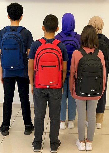 Renkli Baskılı Kırmızı Streetwear Sırt Çantası