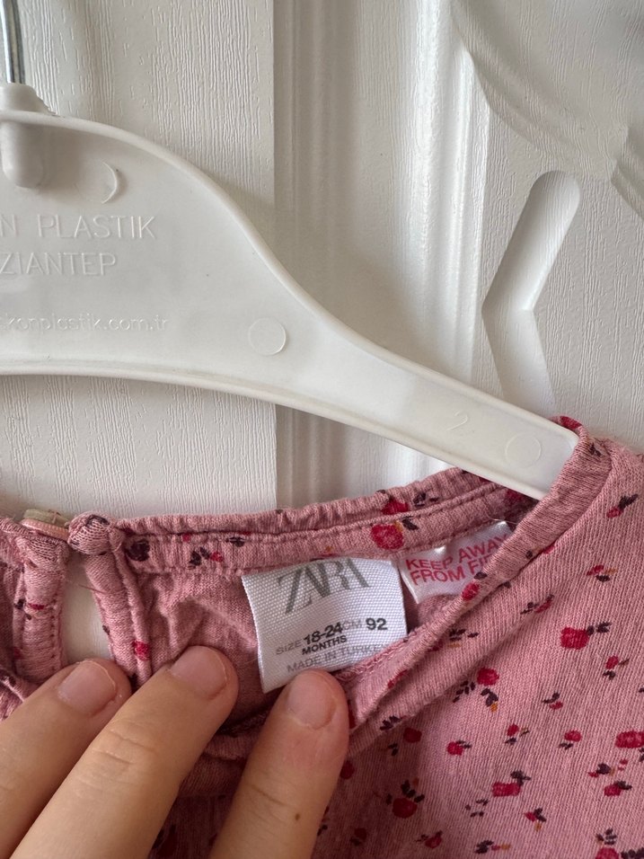 Pembe Pamuklu Uzun Kollu Kız Elbisesi - Görsel 2