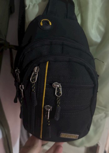 Siyah Fermuarlı Biker Erkek Omuz Çantası - Görsel 3