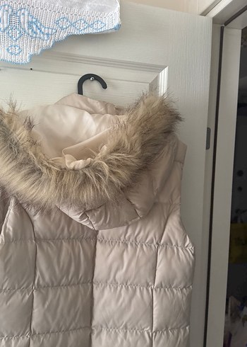 Kürklü Bej Uzun Kadın Yelek - Görsel 3