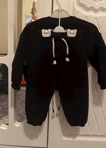 Kız Çocuk Siyah crop Kapüşonsuz Sweatshirt - Görsel 4