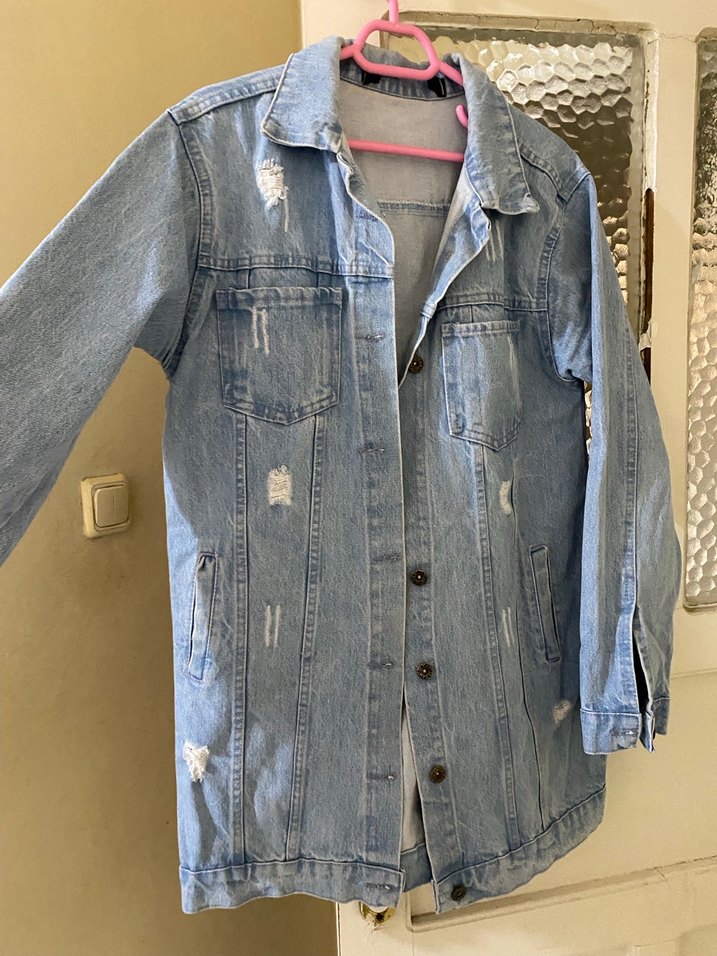 Düğmeli Açık Mavi Midi Denim kot - Görsel 2