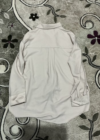 Bej Düğmeli Uzun Kollu Keten Gömlek - Görsel 2