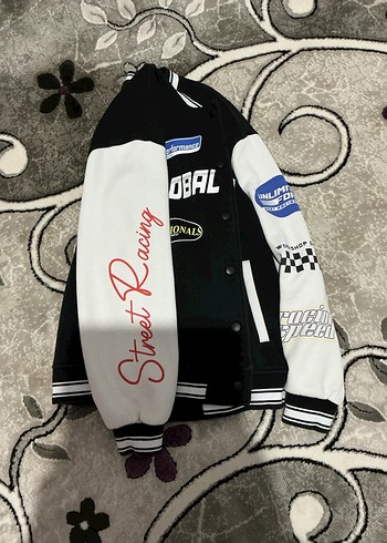 Siyah Baskılı Ceket Motorcu - Görsel 3