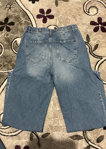 Kadın Gri Mavi Bol Kesim Kot Pantolon - Görsel 3